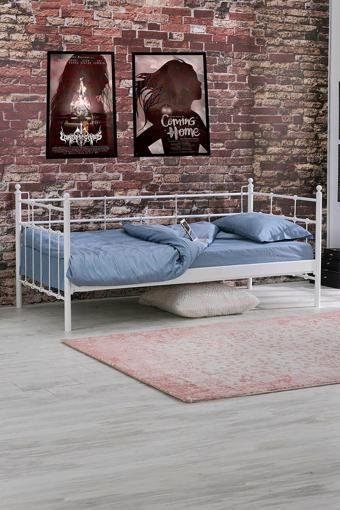 Unimet Lalas Daybed Tek Kişilik Sedir Metal Karyola 90 x 200 Beyaz