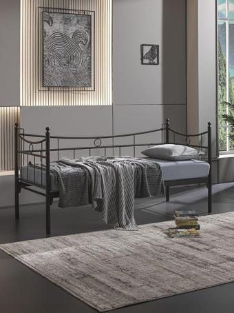 Unimet Daily Daybed Tek Kişilik Sedir Metal Karyola Siyah