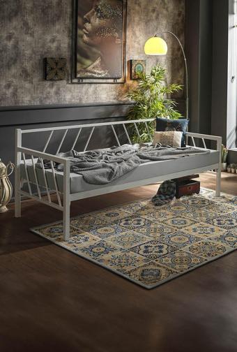 Unimet Glory Daybed Tek Kişilik Sedir Metal Karyola 90 x 200 Beyaz