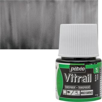 Pebeo Vitrail Cam Boyası 45 ml. 15 Black