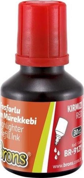 Brons Fosforlu Kalem Mürekkebi 30 cc. Kırmızı