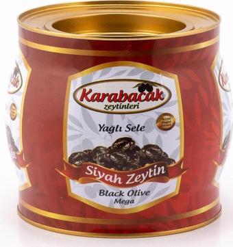 Karabacak Zeytin Siyah Zeytin Mega Boy 2 Kg Teneke