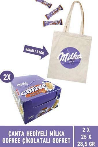 Çanta Hediyeli Milka Gofree Çikolatalı Gofret 28,5 gr - 50 Adet