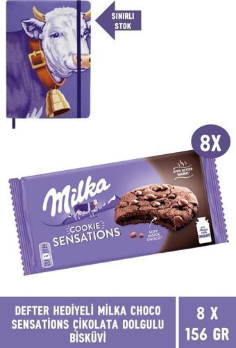 Defter Hediyeli Milka Choco Sensations Çikolata Dolgulu Bisküvi 156 gr - 8 Adet