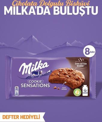 Defter Hediyeli Milka Sensations Damla Çikolatalı ve Dolgulu Bisküvi 156 gr - 8 Adet