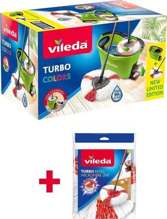 Vileda Turbo Colors 2in1 Temizlik Seti + 2in1 Yedek Paspas