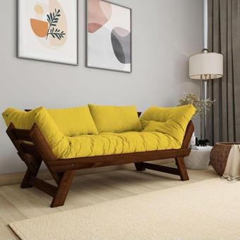 Woodesk Adalar Masif Ceviz-sarı Renk 2li Kanepe Cpt8166-210