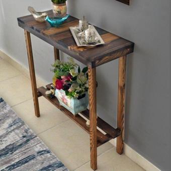 Woodesk Masif Ağaç Ceviz Rengi 80x30 cm Dresuar