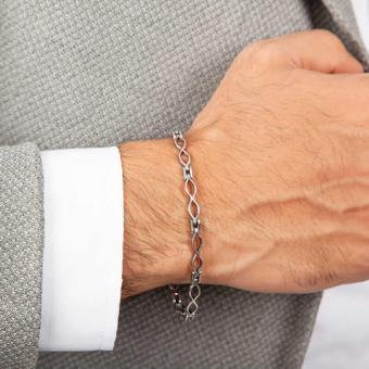 Himarry 925 Ayar Gümüş Oksitli Erkek Bileklik