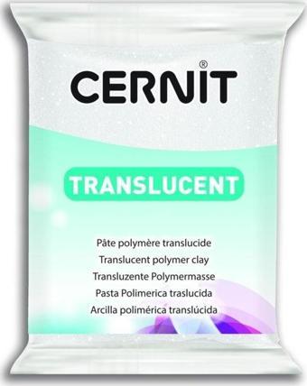 Cernit Translucent (Transparan) Polimer Kil 56 gr 010 Glitter White