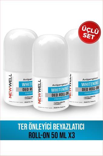 New Well 3 Adet Ter Önleyici Beyazlatıcı Roll-on 50 ml