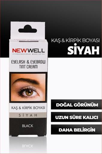 New Well Kaş & Kiprik Boyası - Siyah 