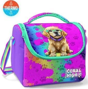 Coral High Kids Mor Pembe Köpek Desenli Thermo Beslenme Çantası 11882