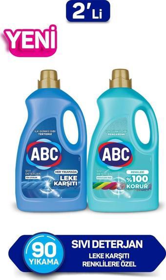 ABC Sıvı Çamaşır Deterjanı Leke Karşıtı& Renkliler 2 li 