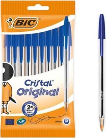 Bic Cristal Medium Tükenmez Kalem 10'lu Poşet Mavi