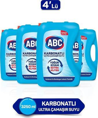 ABC Karbonatlı Ultra Çamaşır Suyu 3,25 LT 4'lü Paket