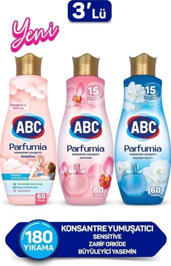 ABC KONSANTRE YUMUŞATICI 3'LÜ KARMA SET(BÜYÜLEYİCİ YASEMİN, ZARİF ORKİDE, SENSITIVE)