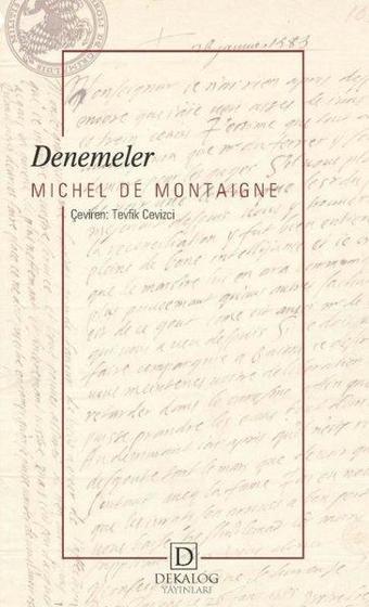 Denemeler - Michel de Montaigne - Dekalog Yayınları