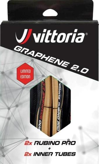 Vittoria Rubino Pro 700x28C 1 Çift Katlanır Yol Bisikleti İç Dış Lastik Seti