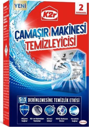 K2R Çamaşır Makinesi Temizleyicisi 2 Kullanım (2x75 gr.)