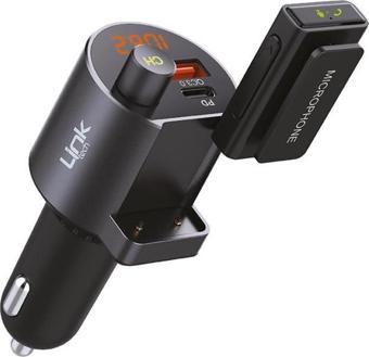 LinkTech Car RF12 FM Transmitter 38W PD QC3.0 LCD Ekran USB+Type-C