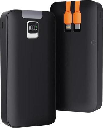 Schitec 22.5W Type-C Ve Lightning Kablolu Led Göstergeli Usba&Type-C Çıkışlı Süper Şarj 10000Mah Powerbank Yk738