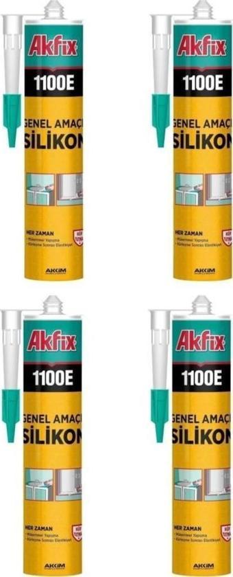 Akfix 4 Adet Genel Amaçlı Şeffaf Silikon 280 Ml 1100E