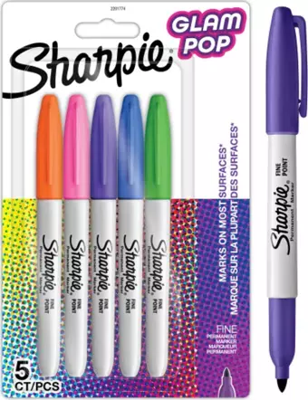 Sharpie Glam Pop Fine 5'li Yuvarlak Uç Permanent Markör Set / 2201774