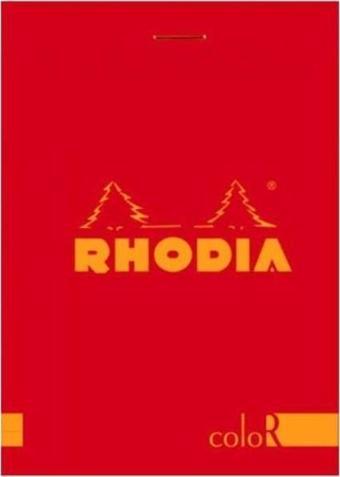 Rhodia ColoR Çizgili Bloknot Kırmızı Kapak 85x120 mm 90 gr Soft Touch Kağıt 70 Yaprak