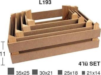 tahtakalehobi MDF Kasa 4 Boy Takım Boyanabilir Ahşap Obje
