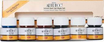 Artdeco Solvent Bazlı Cam Vitray Boyası 6 Renk x 15 ml Temel Renkler