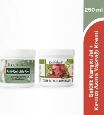 Krauterhof Anti Selülit Jel 250 ml + Kırmızı Asma Yaprağı Kremi 250 ml