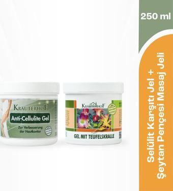 Krauterhof Anti Selülit Jel 250 ml +Şeytan Pençesi Özlü Masaj Jeli 250 ml