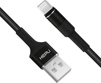 HEPU HP-416 Solid USB - iPh Lightning QC3.0 3.1A Şarj Kablosu 1mt Siyah