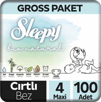 Sleepy Bio Natural 4 Numara Maxi 100'lü Bebek Bezi