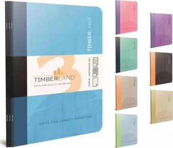 Gıpta Timberland 3'lü Defter Seti 19x26 cm 40 yp Çizgili + Kareli + Noktalı