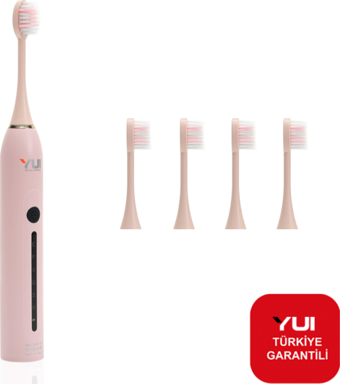 Yui X7 Sonic Titreşimli Şarjlı Diş Fırçası+4 Başlık (Yui Türkiye Garantili) Pembe