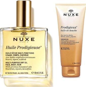 Nuxe Huile Prodigieuse Çok Amaçlı Kuru Bakım Yağı 100 Ml - Nuxe Prodigieux Duş Yağı 200Ml