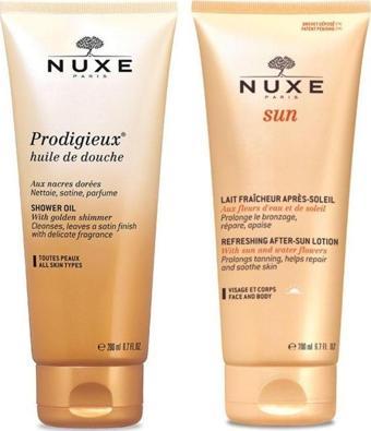 Nuxe Prodigieux Huile De Douche Shower Oil 200Ml Sun Güneş Sonrası Bakım Kremi 200 Ml