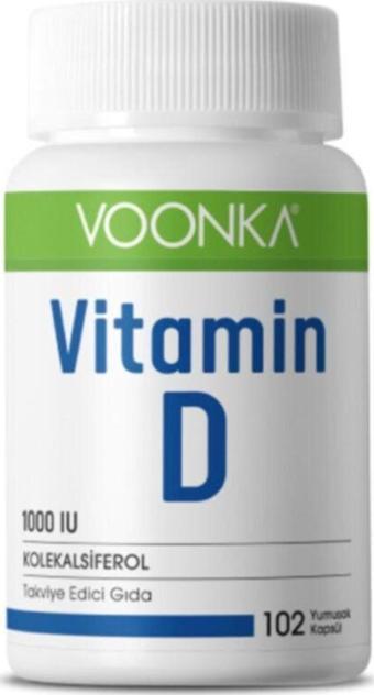 Voonka D Vitamini Içeren Takviye Edici Gıda 1000 Iu 102 Yumuşak Kapsül