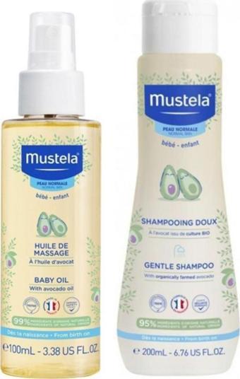 Mustela Bebek Bakım Masaj Yağı 100Ml - Mustela Gentle Göz Yakmayan Bebek Şampuanı 200Ml