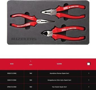 İzeltaş 160 Mm Opak Pense Seti 3 Parça