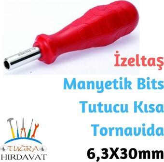 İzeltaş Manyetik Bits Tutucu Kısa Tornavida 6,3X30