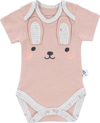 Gezenbebe Hero Bebekler İçin Nakışlı Kısa Kol Body Bunny