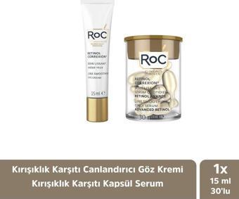 Roc Retinol Correxion Line Smoothing Göz Kremi 15ML + 10lu Kapsül Gece Serumu 2li Set