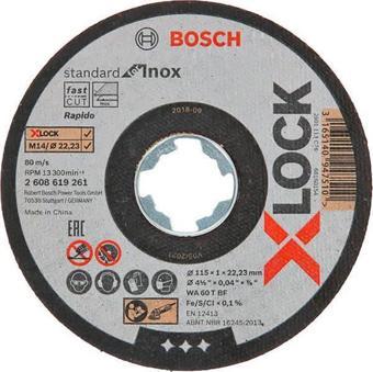 Bosch - X-LOCK - 115*1,0 mm Standard Seri Düz Inox (Paslanmaz Çelik) Kesme Diski (Taş) - Rapido