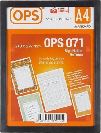 OPS DP 071 A4 Duvar Tipi Afiş Taşıyıcı