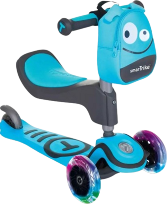 SmarTrike T1 3’ü 1 Arada Oturaklı ve Çantalı Çocuk Scooterı (15 Ay - 5 Yaş) - Blue