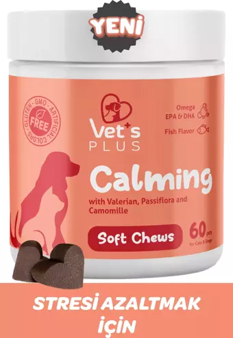 Vet's Plus Calming Çiğnenebilir Tablet 60'lı (Kedi ve Köpekler için Sakinleştirici)