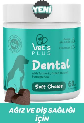 Vet's Plus Dental Çiğnenebilir Tablet 60'lı (Kedi ve Köpekler için Diş Bakımı)